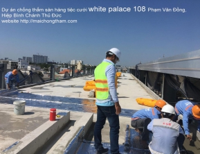Dự án chống thấm sàn tại nhà hàng tiệc cưới white palace 108 Phạm Văn Đồng quận Thủ Đức TPHCM